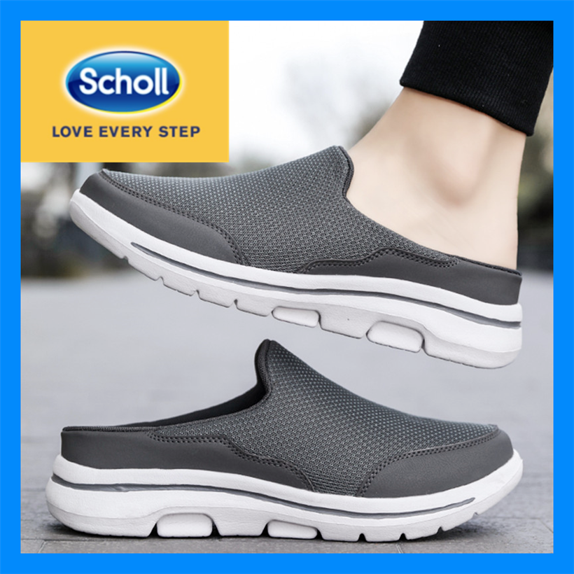 Scholl shoes men scholl sneakers men's shoes scholl canvas sandal men Scholl Kasut Scholl Slides man Scholl men Scholl Large size Half Slippers Flat Sandals men fashion casual Slippers - AS2022