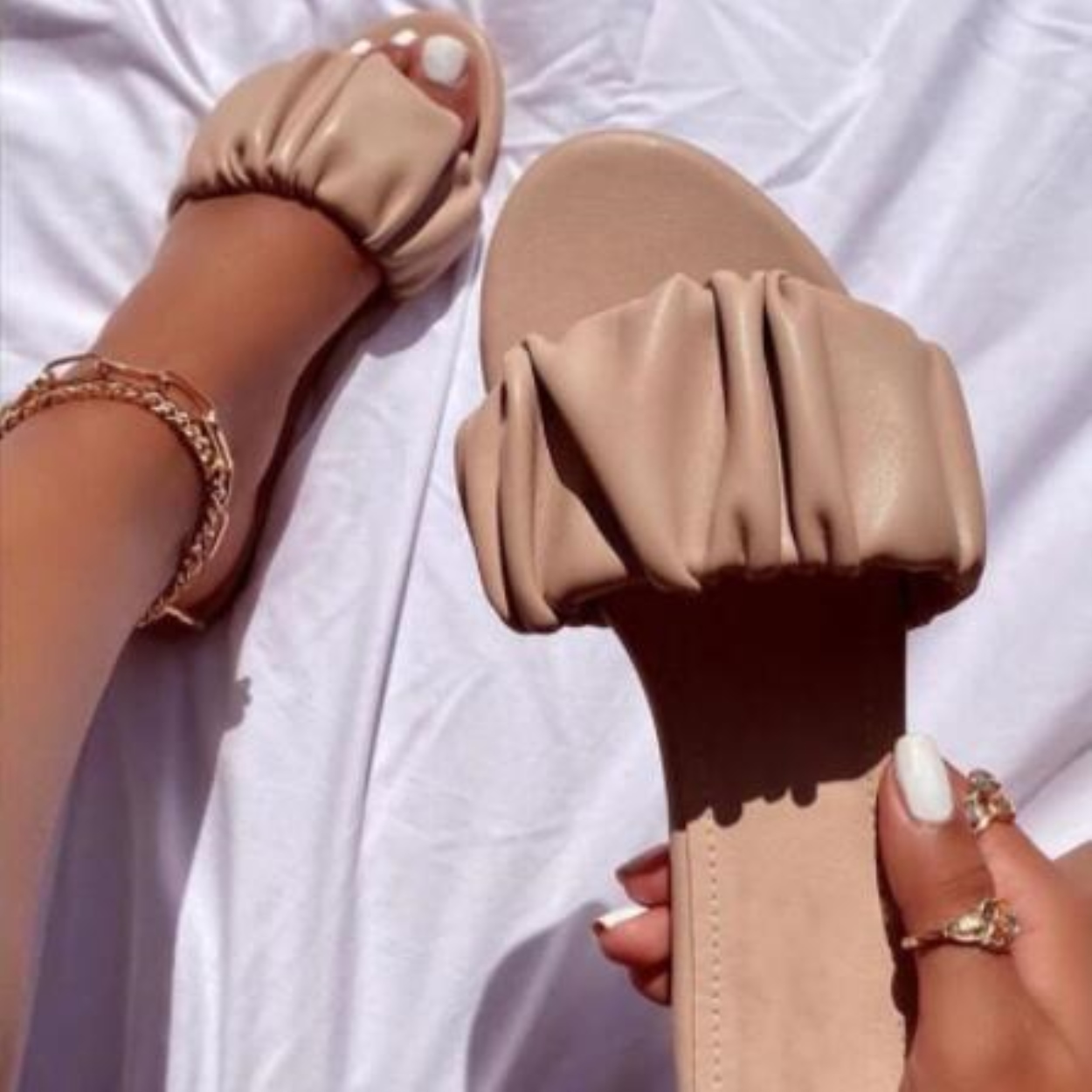 ❄☾ Luxury 2022 new women casual home durable sandals fold outdoor wild beach non-slip women flat ms slippers