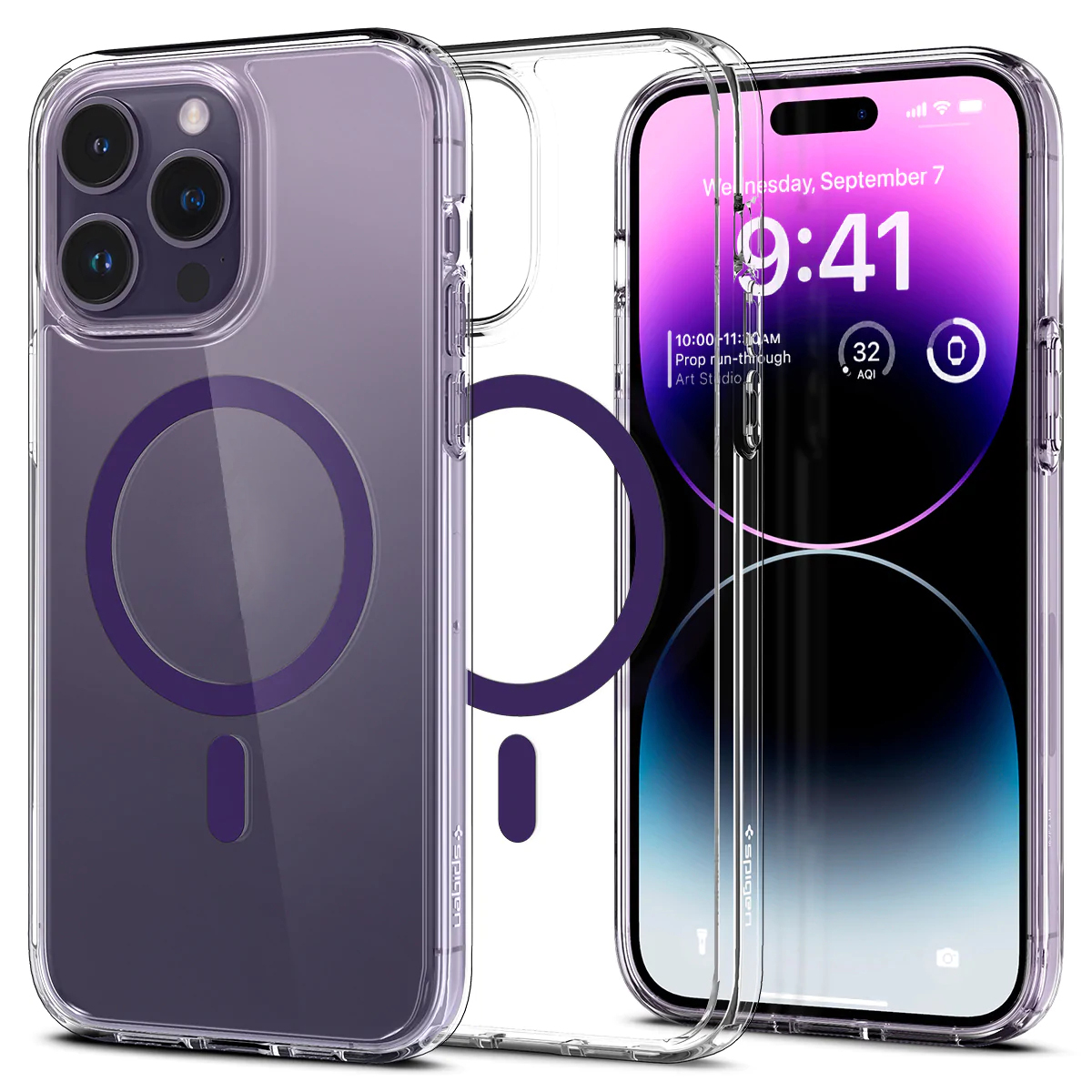 Spigen iPhone 14 Pro Case Ultra Hybrid MagFit MagSafe Charging Compatible Magnetic Casing Clear Protective iPhone 14 Pro Cover