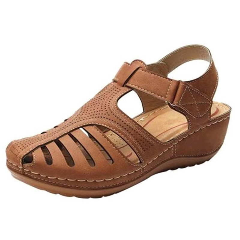 Vishy Women Orthopedic Sandals Comfy Closed Toe Mules Summer Slippers Flat Shoes New